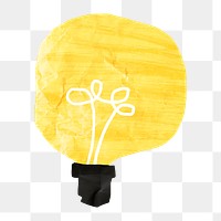 PNG Light bulb, creative idea paper craft element, transparent background