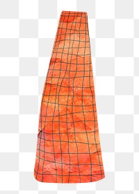 PNG Orange chimney shape, abstract paper craft element, transparent background