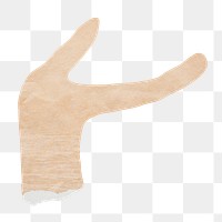 PNG Palm hand gesture, paper craft element, transparent background