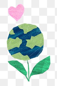 PNG Globe plant environment paper craft, transparent background