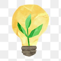 PNG Light bulb plant, environment paper craft, transparent background