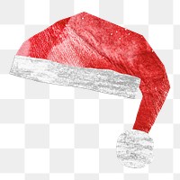 Christmas png, santa hat, paper craft element, transparent background