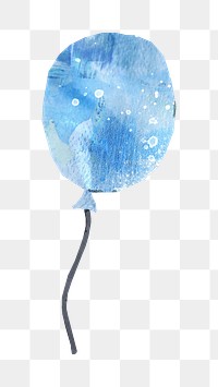 Floating blue balloon png, paper craft, transparent background