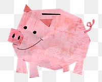 PNG Paper piggy bank, collage element, transparent background