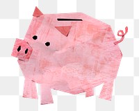 PNG Paper piggy bank, collage element, transparent background