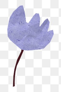 Purple flower png, paper craft element, transparent background