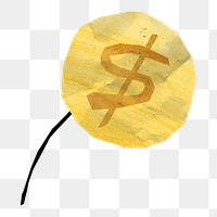 PNG Paper coin money, collage element, transparent background