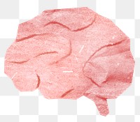 PNG Human brain, paper craft element, transparent background