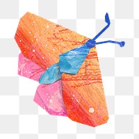 PNG Colorful butterfly, animal paper craft, transparent background