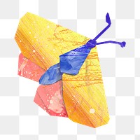 PNG Yellow butterfly, animal paper craft, transparent background