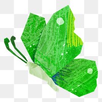 PNG Green butterfly, animal paper craft, transparent background