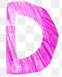 D letter png, paper English alphabet, transparent background