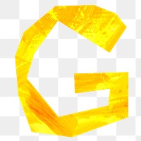 G letter png, paper English alphabet, transparent background