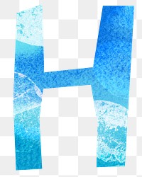 H letter png, paper English alphabet, transparent background