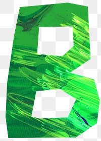 B letter png, paper English alphabet, transparent background