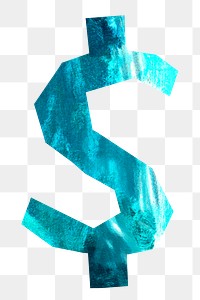 Dollar sign png, paper craft element, transparent background