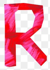 R letter png, paper English alphabet, transparent background