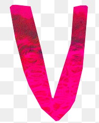 V  letter png, paper English alphabet, transparent background