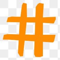 Hashtag symbol png, paper craft element, transparent background
