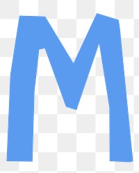 M letter png, paper English alphabet, transparent background