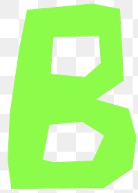 B letter png, paper English alphabet, transparent background