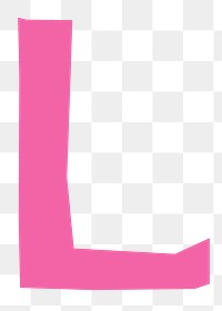 L letter png, paper English alphabet, transparent background