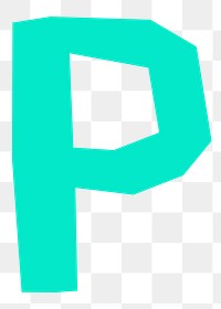 P letter png, paper English alphabet, transparent background