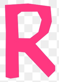 R letter png, paper English alphabet, transparent background