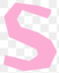 S letter png, paper English alphabet, transparent background