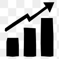 PNG Rising bar charts, business paper craft element, transparent background