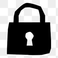 PNG Padlock, paper craft element, transparent background