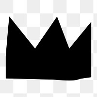 PNG Black crown, paper craft element