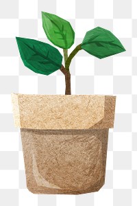 Houseplant png, paper craft element, transparent background