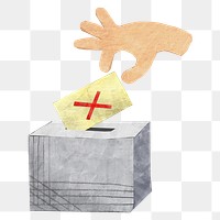 No vote png, ballot, election voting paper craft element, transparent background