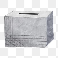 Election png, voting box, paper craft element, transparent background
