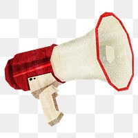 PNG Megaphone, paper craft element, transparent background