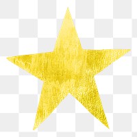 PNG Yellow star shape, paper craft element, transparent background