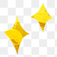 PNG Yellow sparkle shapes, paper craft element, transparent background