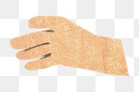 PNG Hand gesture, paper craft element, transparent background