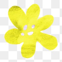 Yellow flower png, paper craft element, transparent background