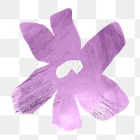 Purple  flower png, paper craft element, transparent background