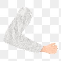 PNG Man's arm, paper craft element, transparent background