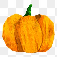 PNG Pumpkin, paper craft element, transparent background