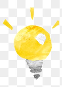 PNG Light bulb, creative idea paper craft element, transparent background