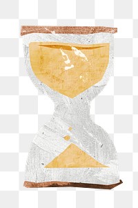 Hourglass, paper craft element, transparent background