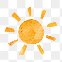 Beaming Sun png, paper craft element, transparent background