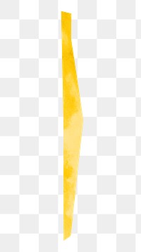 PNG Yellow line shape, paper craft element, transparent background