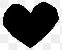 PNG Black heart shape, paper craft element, transparent background