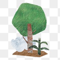 Tree png, paper craft element, transparent background