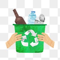 PNG Recycling bin, environment paper craft, transparent background